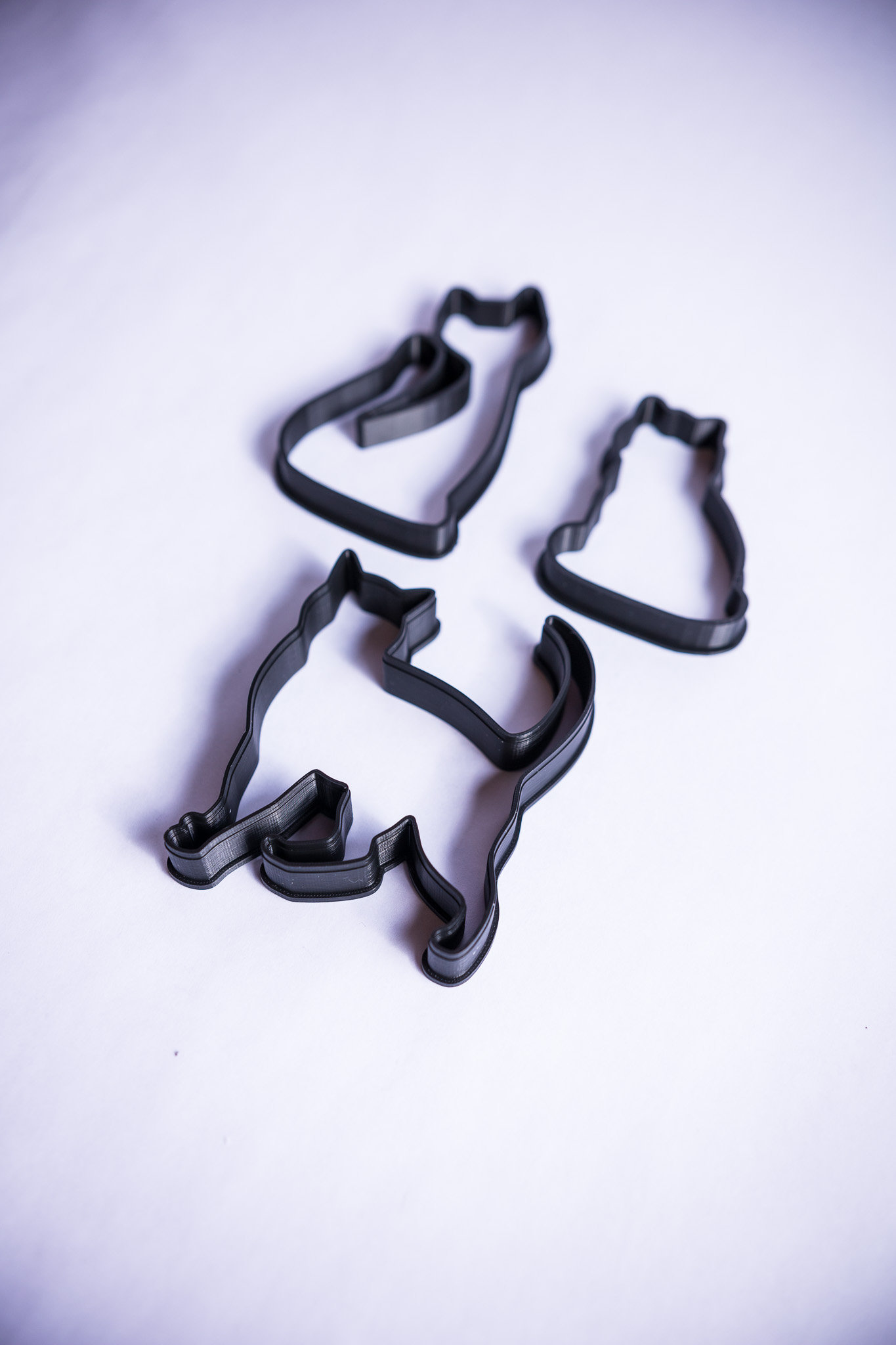 3D Printed Cat Cookie Cutter Set - Choose Your Color