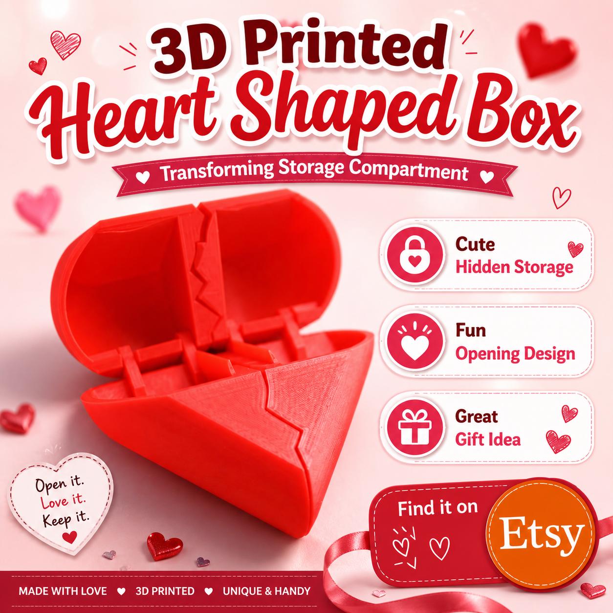 3D Printed Heart Shaped Box: Transforming Storage Compartment