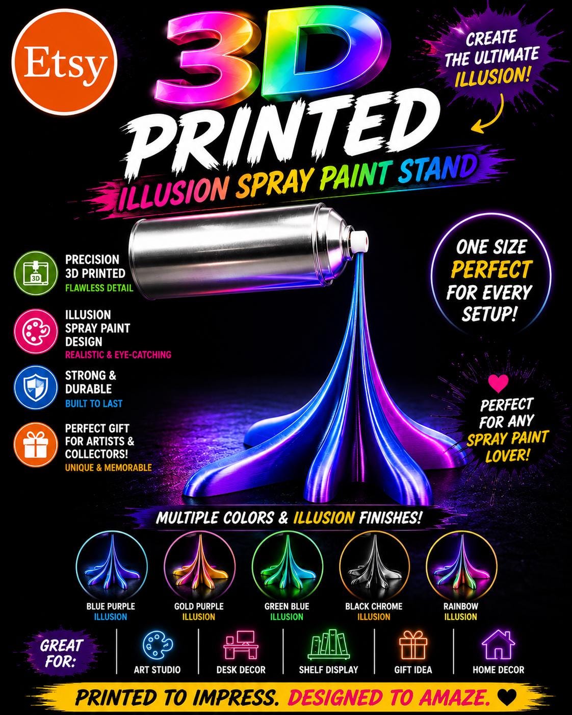 3D Printed Spray Paint Splatter: PLA Wall Art Prop