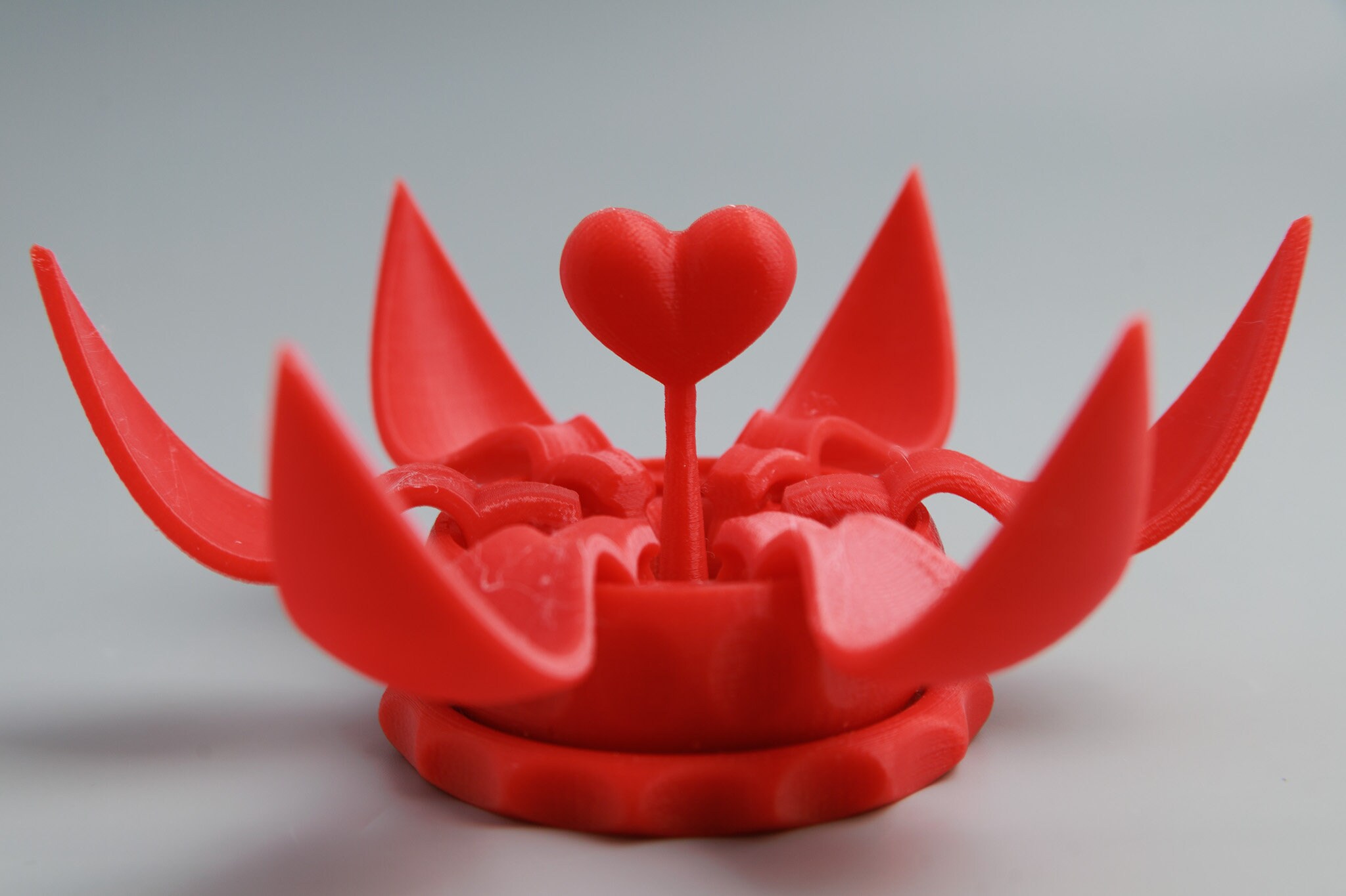 3D Printed Flower Heart: Twisting Open Gift for Mom