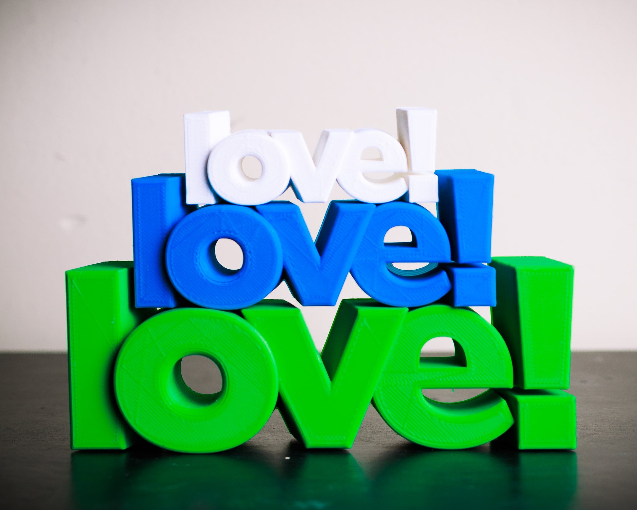 Mini 3D Printed Love Sign Set: Home Decor Accents