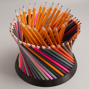 Pencil Holder - Organizer - Pencil Holder Display! Art Deco Design! Very Cool! - 3D Printed, Color Choices Available! - 3 Sizes Available!