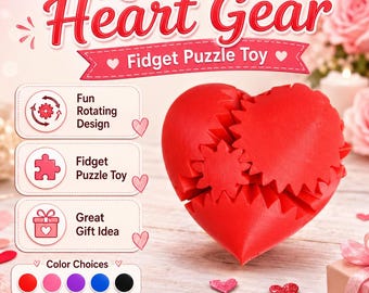3D Printed Rotating Heart Gear: Fidget Puzzle Toy