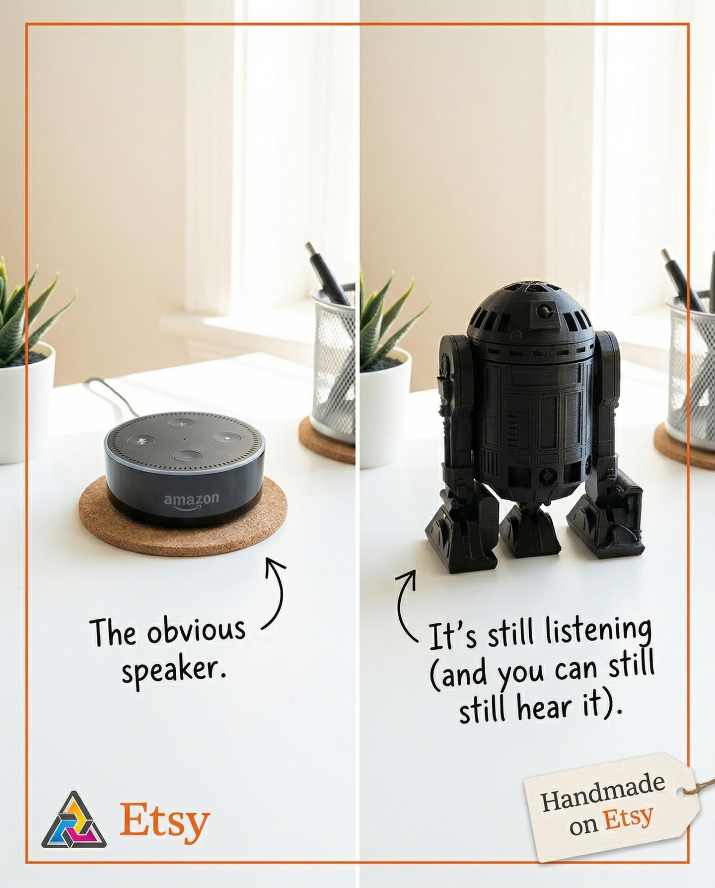 R2-D2 Echo Dot Holder – 3D Printed Smart Speaker Stand (2nd/3rd Gen)