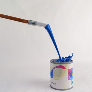 3D Printed Paint Spill Sculpture: Quart Can & Brush, Any Color