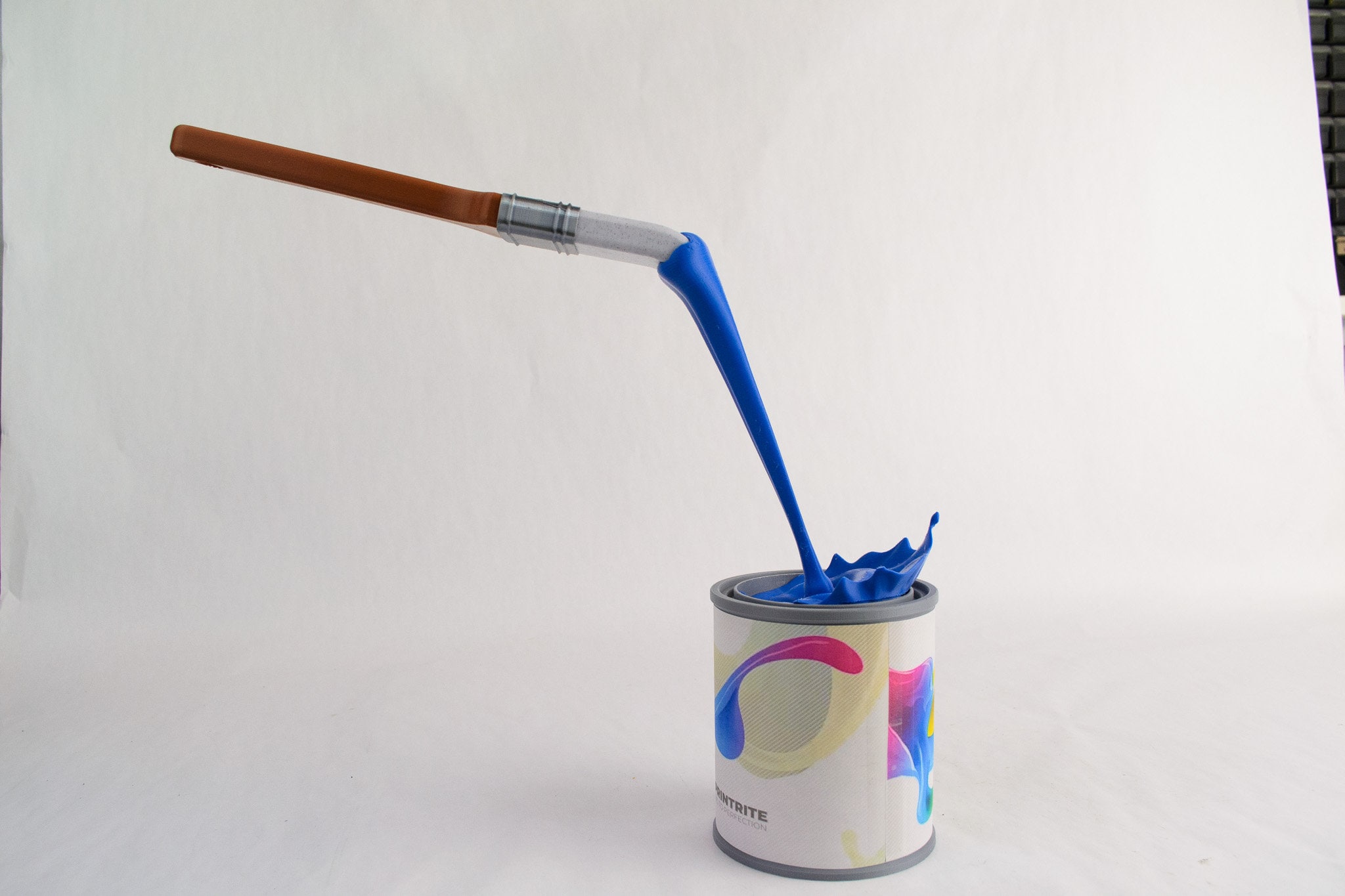 3D Printed Paint Spill Sculpture: Quart Can & Brush, Any Color