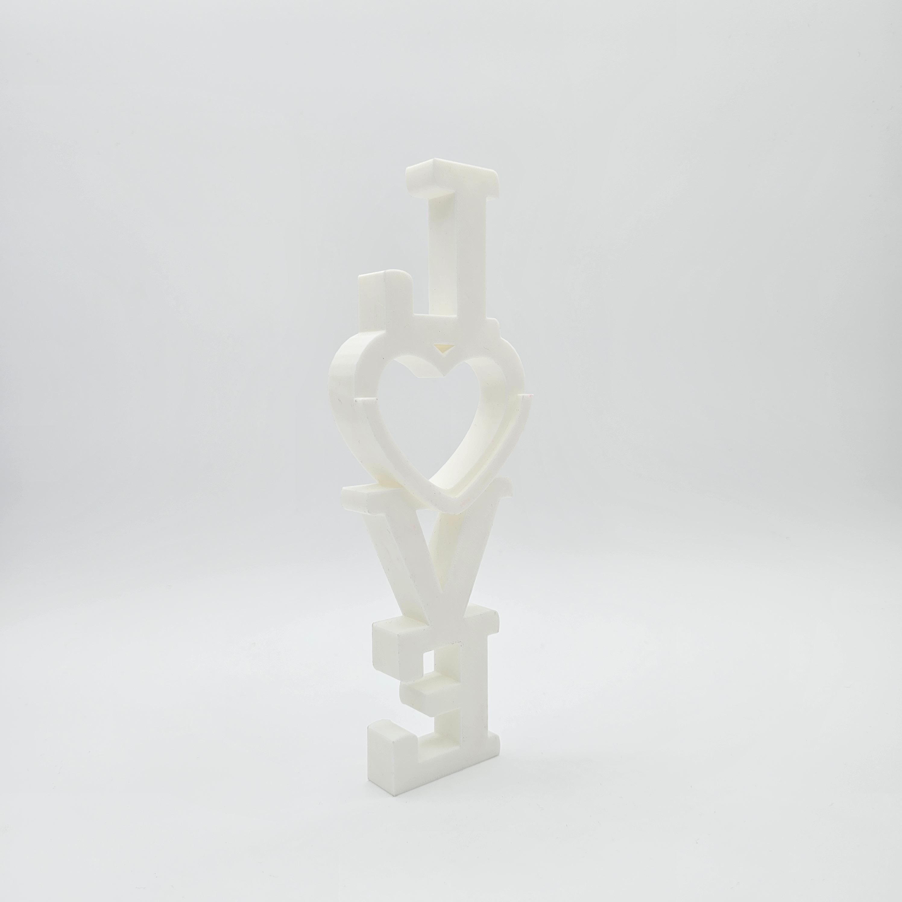 3D Printed Love Sign with Picture Holder - Customizable Colors