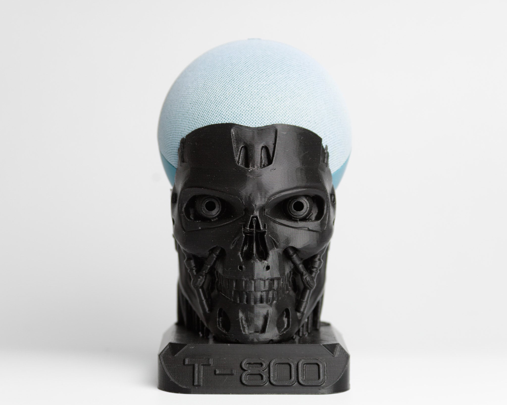 3D Printed Terminator T-100 Head Figurine: Amazon Echo 4th Gen Stand
