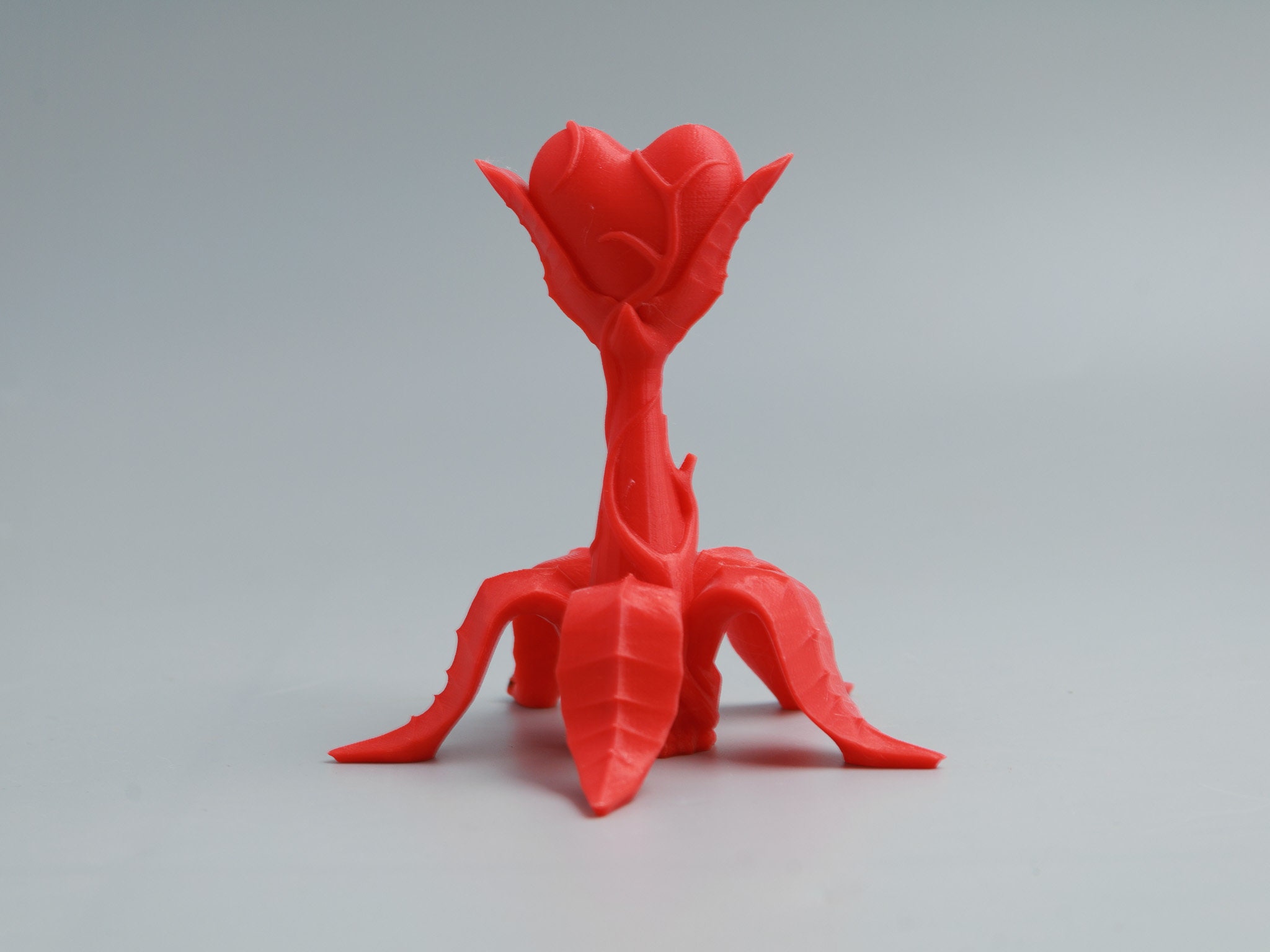 Flower with Heart Figurine - Non Painted, Choose From Many Colors, 3D Printed!