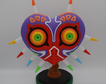 3D Printed Majora's Mask with Stand: Legend of Zelda Fan Art