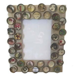 Frame Christmas with bottle tops