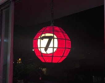 Suspension 7 boules en vitrail | Lampe de billard suspendue
