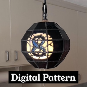 8 Ball Lamp Shade Pattern, Stained Glass Pattern, PDF Download only