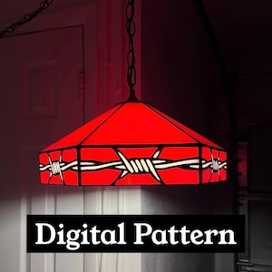 Barbed Wire Lamp Shade Pattern, Stained Glass Pattern, PDF Download only