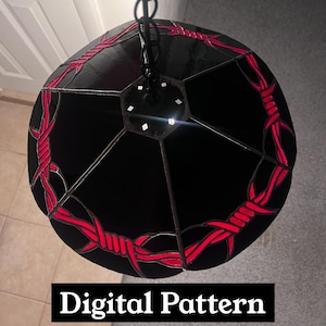 Barbed Wire Lamp Shade Pattern, Stained Glass Pattern, PDF Download only