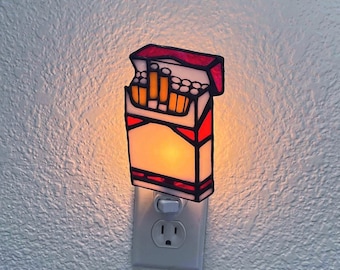 Marlboro Night Light | Handmade Stained Glass Cigarette Pack