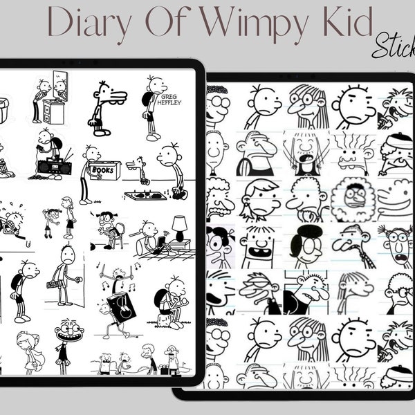 Diary of a wimpy kid |Stickers |Digital Stickers Bundle 2024 | Goodnotes Stickers | Rodrick Rules ,Jeff Kinney Stickers|