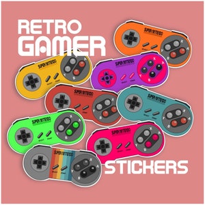 Adesivi per giocatori retrò Decalcomanie per laptop da gioco per controller Super Nintendo