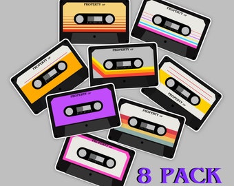 Custom Name Sticker Retro Cassette Tape 80s Aesthetic Name Decal Back to School
