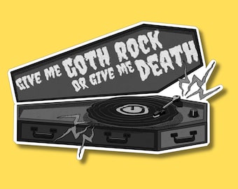 Gotische vampier kist sticker Goth Rock griezelige vinyl platenspeler laptop sticker