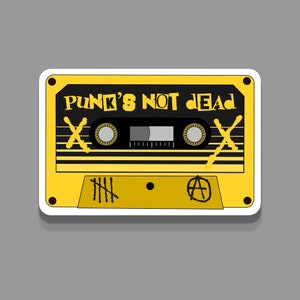 Punk Rock Retro Cassette Tape Decal 80s Aesthetic Sticker