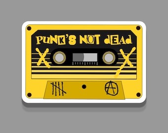Punk Rock Cassette Tape Sticker - Retro 80s Aesthetic Decal