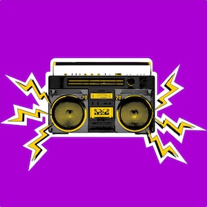 80s Boombox Sticker Retro Stereo Decal