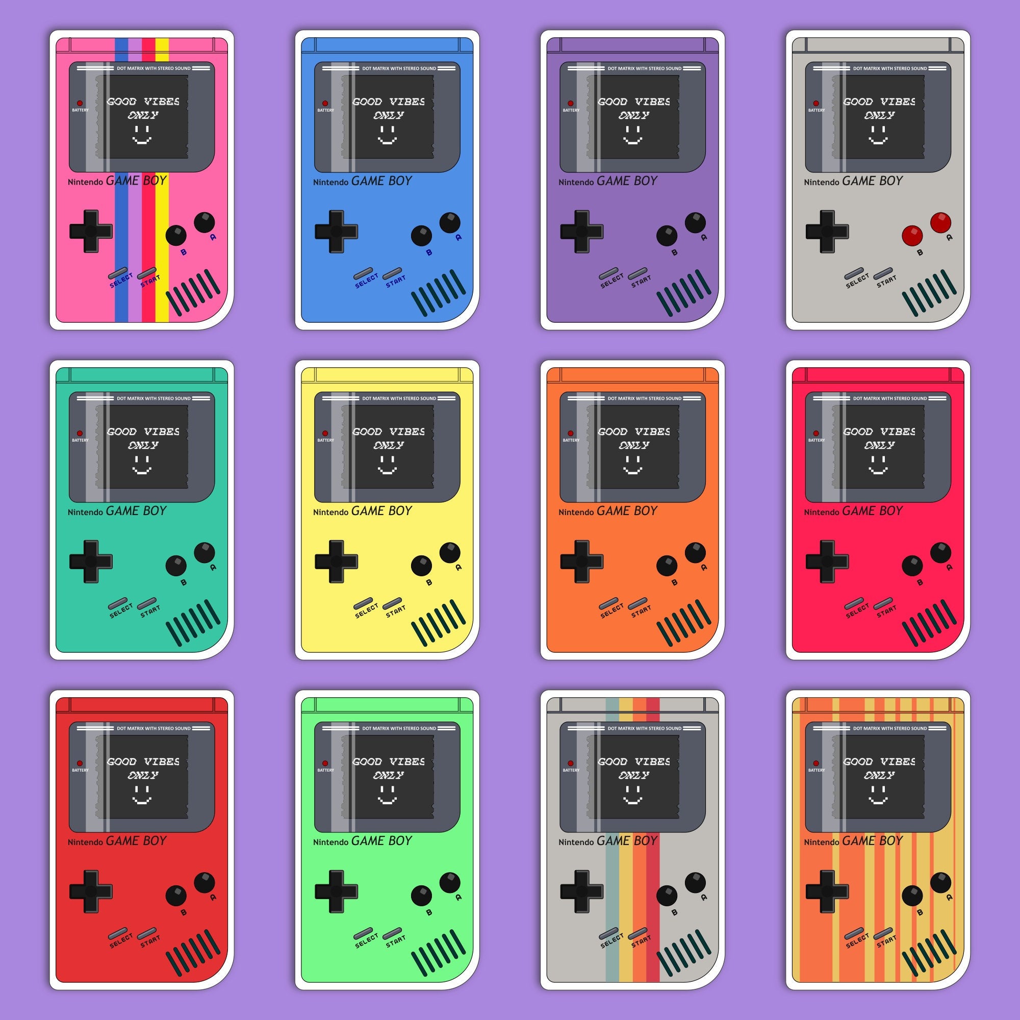 Gameboy Logo Sticker Game Boy Retro Sticker Old School Gaming Laptop Decal Matte Vinyl ...