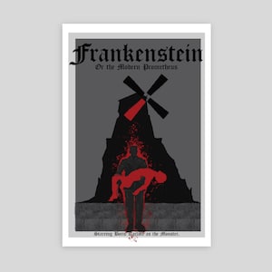 Frankenstein Art Print Vintage Horror Movie Poster Postcard Size