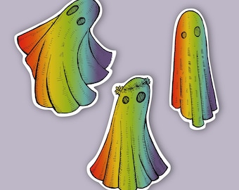 Ghost Pride Sticker Pack Grusel Geschenk Happy Ghouls Laptop Aufkleber