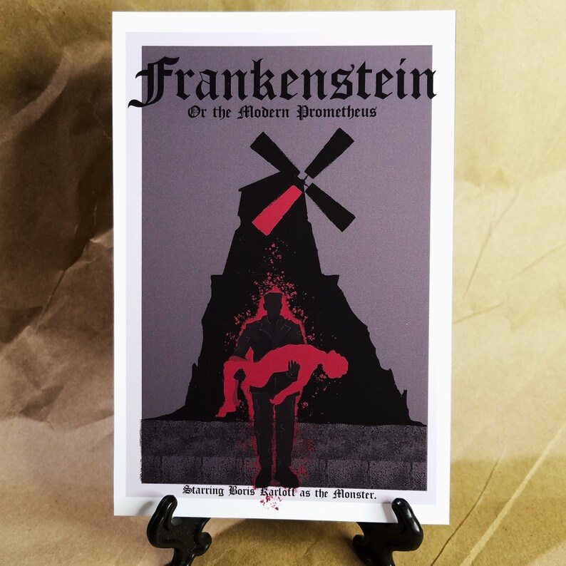 Prometheus Tag Line Frankenstein Art Print Vintage Horror Movie Poster Postcard Size - Etsy