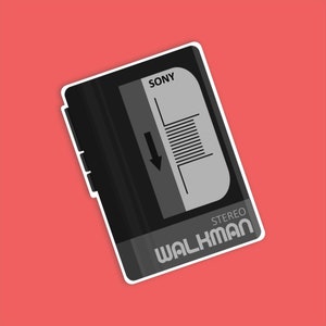 Walkman Cassette Player Sticker | Cute Retro Aesthetic Vinyl Decal | Vintage Music Vibes