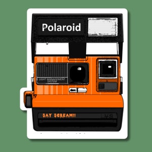 Retro Polaroid Sticker Halloween Scream Horror Retro Tech Laptop Decal Spooky Season Autumn Aesthetic