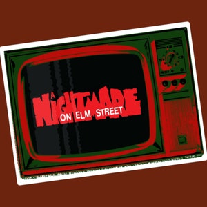 Nightmare on Elm Street Retro Horror Movie Sticker 80s Television Halloween Decal