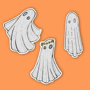 Cute Ghost Sticker Pack Spooky Gift Happy Ghouls Laptop Decal