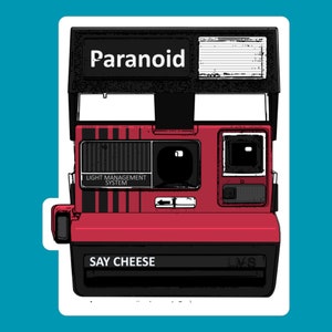 Polaroid Camera Sticker Vintage Camera Funny Paranoid Retro Laptop Decal