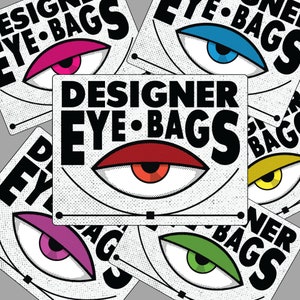 Designer Eye Bags Designer Humor Sticker Artist Creative Funny Laptop Decal