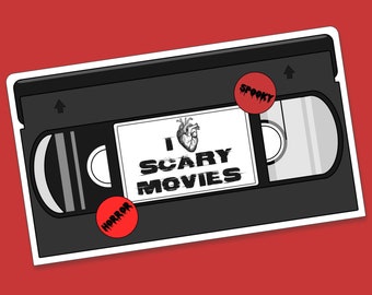 Scary Movie VHS Tape Sticker - Horror Lover Retro Decal