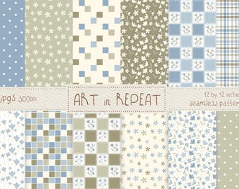 Wild Flowers Spring Seamless Patterns | Spring Floral Digital Pattern (12x12 JPG)