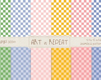 Cottage Spring Check Patterns | 12x12 JPGs (Digital Pattern Pack)