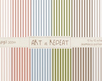 Rustic Harmony Stripes Digital Paper • Seamless Neutral Patterns (Digital Download)
