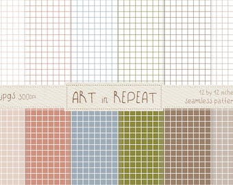 Rustic Harmony Grid Seamless Pattern | Scrapbooking Paper (Digital Download)