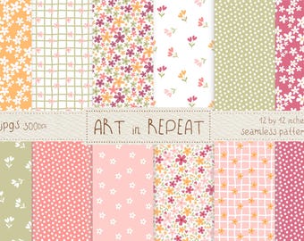 Whimsy Garden Digital Paper | 12x12 Seamless Patterns (JPG)