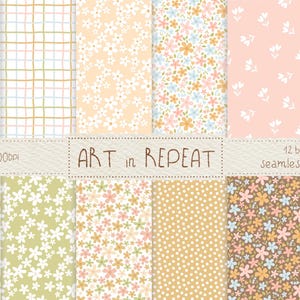 Ditzy Florals Spring Seamless Patterns | Spring Floral Digital Pattern (12x12 JPG)