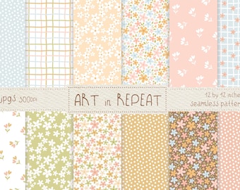 Ditzy Florals Spring Seamless Patterns | Spring Floral Digital Pattern (12x12 JPG)