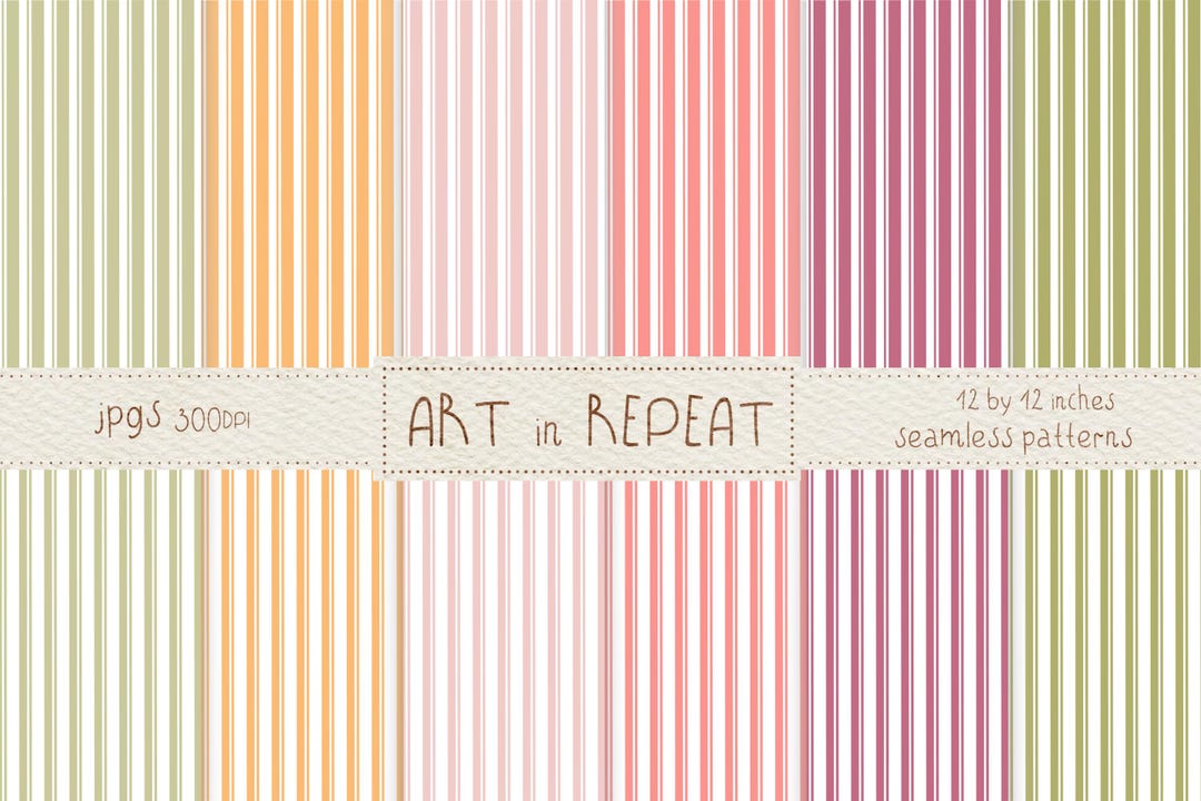 Pastel Striped Digital Paper • 12x12 Seamless Patterns (JPG) - Etsy