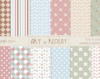 Joyful Garden Digital Paper | 12x12 Seamless Patterns (JPG)