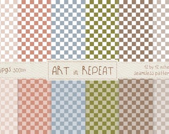 Rustic Harmony Check Patterns | Seamless Digital Paper (JPGs)