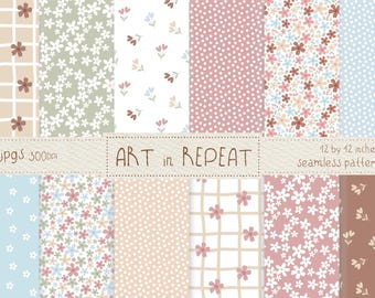 Sweet Blossoms Digital Paper | 12x12 Seamless Patterns (JPG)