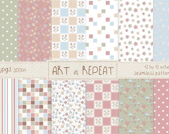 Soft Blossom Digital Paper | 12x12 Seamless Patterns (JPG)